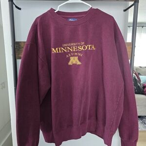 Blue 84 Maroon Crewneck Sweatshirt with Gold Minnesota Logo